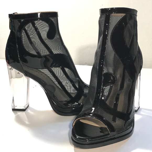 Katy Perry Collections Shoes - Katy Perry Richie black Heel Pumps Patent Peep Toe